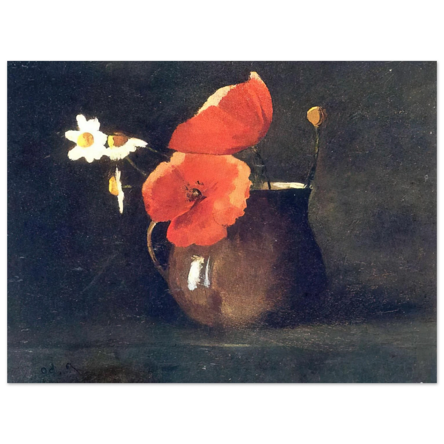 Odilon Redon - FLOWERS IN GREEN VASE Fine Art Poster - Default Title