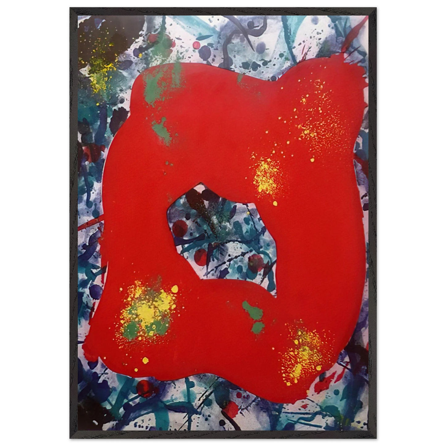 Untitled SFE 071 - Sam Francis Framed Art Print – Black Wooden Frame - Default Title - -Framed Art Print