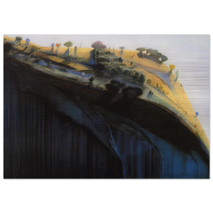 Coloma Ridge - 1968 - Wayne Thiebaud Brushed Aluminum Print - 70x100 cm / 28x40 inches | Wayne Thiebaud Aluminum Print | Wayne Thiebaud Prints