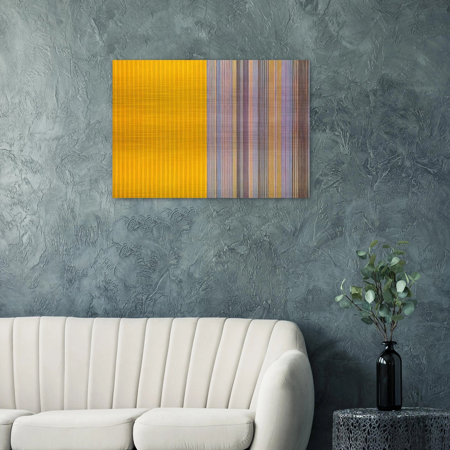 Half Lemon - 1969 - Gene Davis Brushed Aluminum Print - 70x100 cm / 28x40 inches | Gene Davis Aluminum Print | Gene Davis Prints