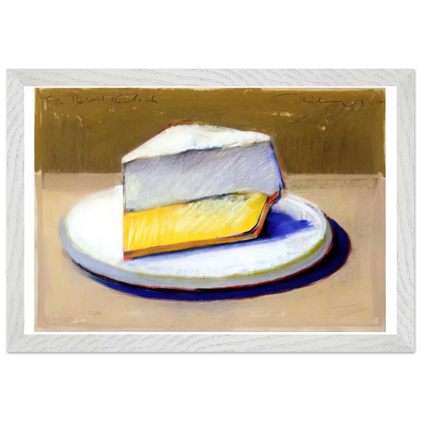 Wayne Thiebaud - Lemon Meringue Pie - 1964 Wall Art - 60x80 cm / 24x32 inches - Premium Wooden Framed Poster With Fine Art Paper-canvas - Wood frame