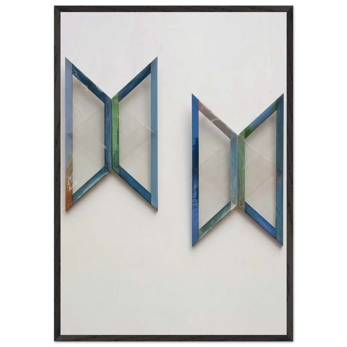 Quattro trapezi azzurri - 1978 - Carla Accardi 70x100 cm / 28x40 inches Framed Art Print – Black Wooden Frame