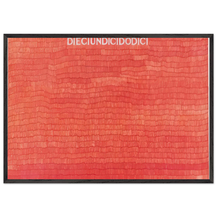 DIECIUNDICIDODICI 1980 - Alighiero Boetti 70x100 cm / 28x40 inches Framed Art Print – Black Wooden Frame