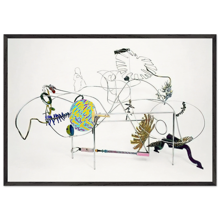 GRANDE NATURE MORTE 1987 - Nancy Graves 70x100 cm / 28x40 inches Framed Art Print – Black Wooden Frame