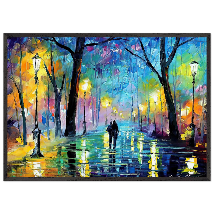 Leonid Afremov N35 - Leonid Afremov 70x100 cm / 28x40 inches Framed Art Print – Black Wooden Frame