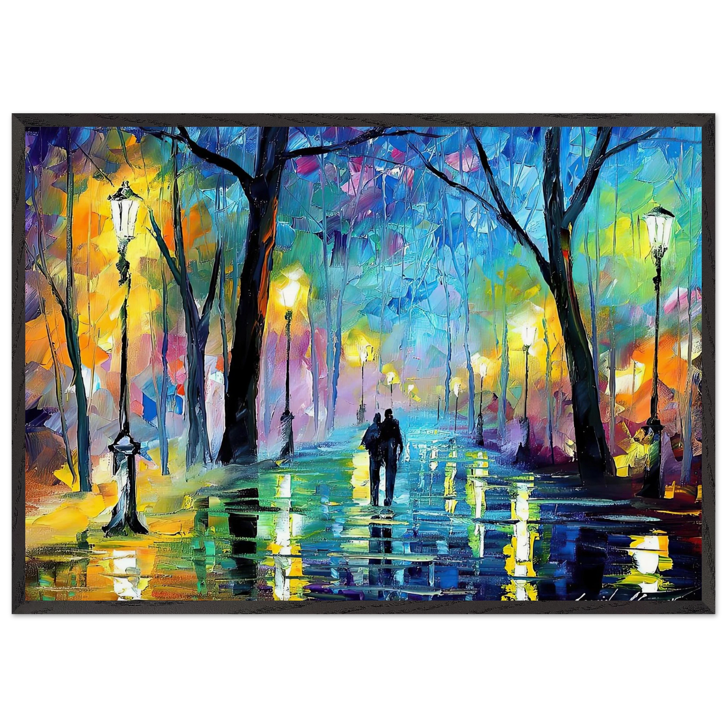 Leonid Afremov N35 - Leonid Afremov 70x100 cm / 28x40 inches Framed Art Print – Black Wooden Frame