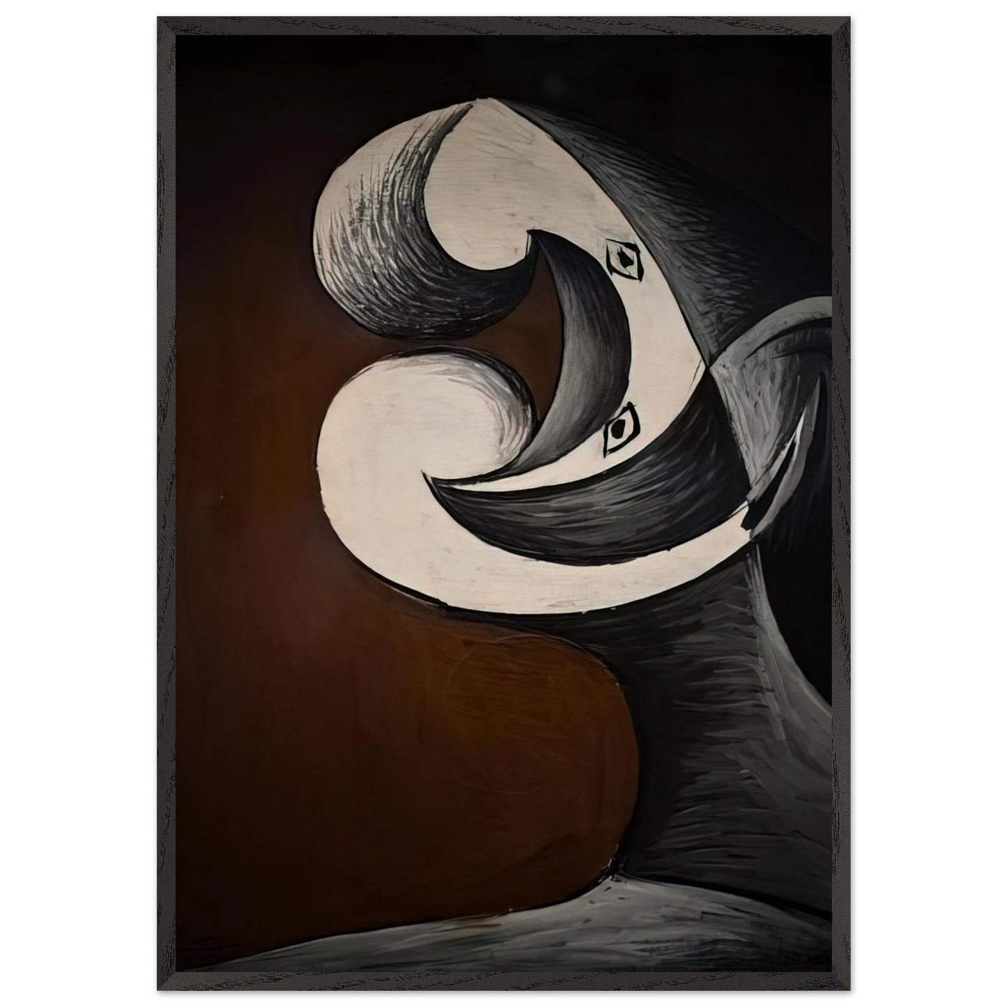 Abstraction Head - 1930 - Pablo Picasso 70x100 cm / 28x40 inches Framed Art Print – Black Wooden Frame