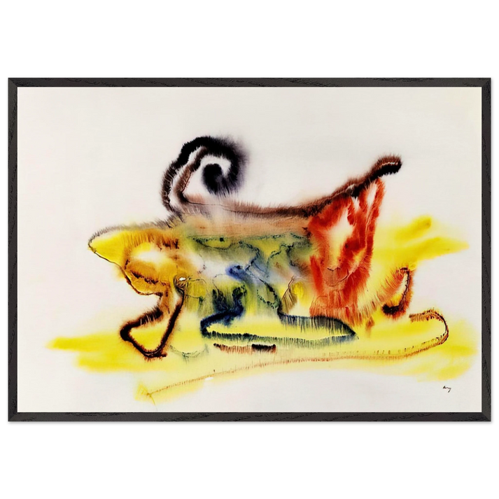 Untitled - 1961 N7 - Henri Michaux 70x100 cm / 28x40 inches Framed Art Print – Black Wooden Frame