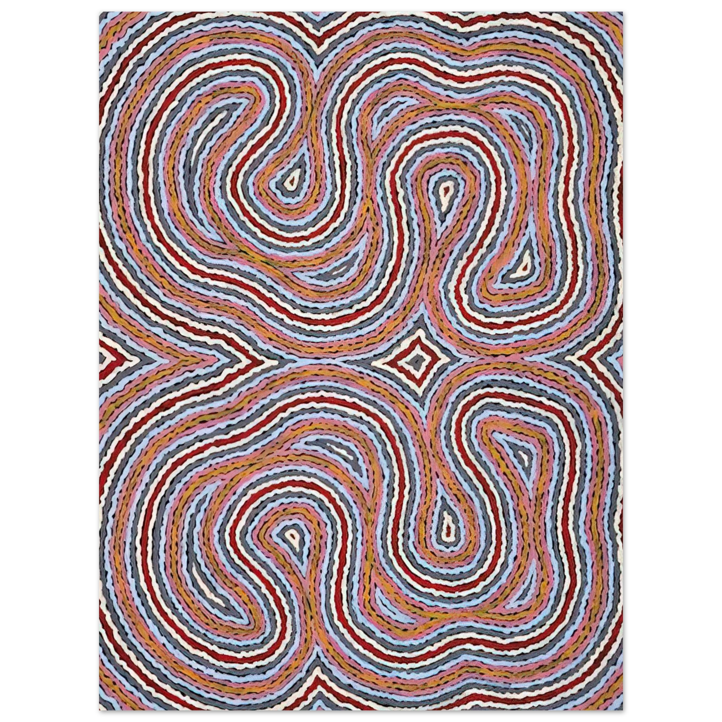 Clifford Possum Tjapaltjarri - Untitled Narripi Worm Dreaming - 1996 Fine Art Poster - Default Title
