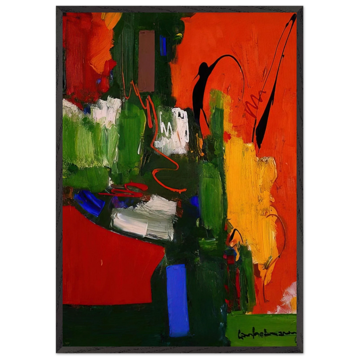 The Lark - Hans Hofmann 70x100 cm / 28x40 inches Framed Art Print – Black Wooden Frame