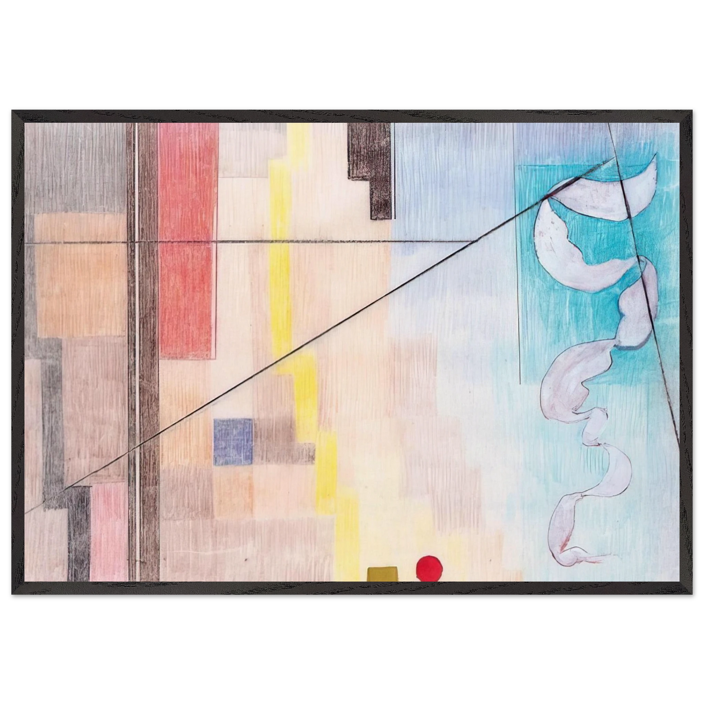 Die Kontraste - Abstract Art - Johannes Itten 70x100 cm / 28x40 inches Framed Art Print – Black Wooden Frame