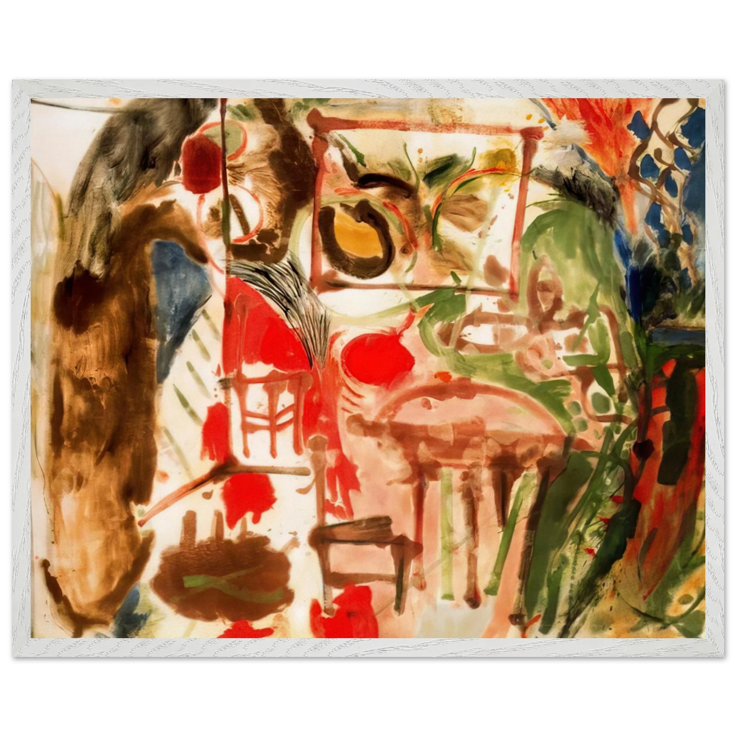 Helen Frankenthaler - Interior - 1957 Wall art - A2 (42 x 59.4 cm) - Premium Wooden Framed Poster With Fine Art Paper - Black frame