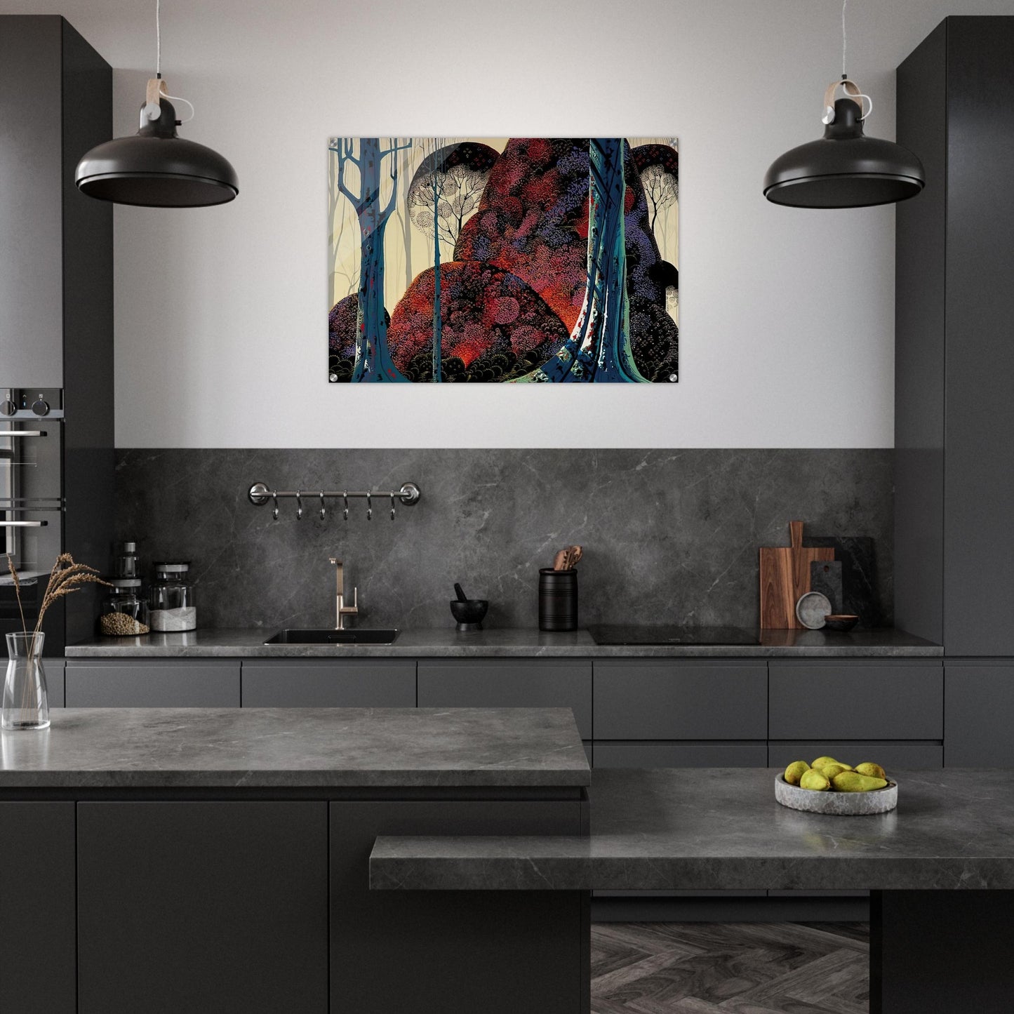 Jewel Forest - Eyvind Earle Acrylic Print - 70x100 cm / 28x40″ inches