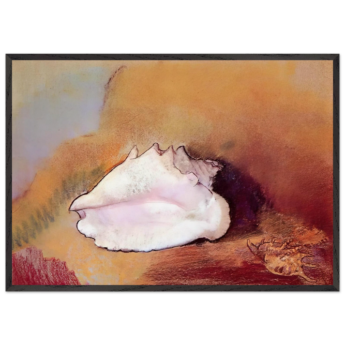 THE SEASHELL 1912 - Odilon Redon 70x100 cm / 28x40 inches Framed Art Print – Black Wooden Frame