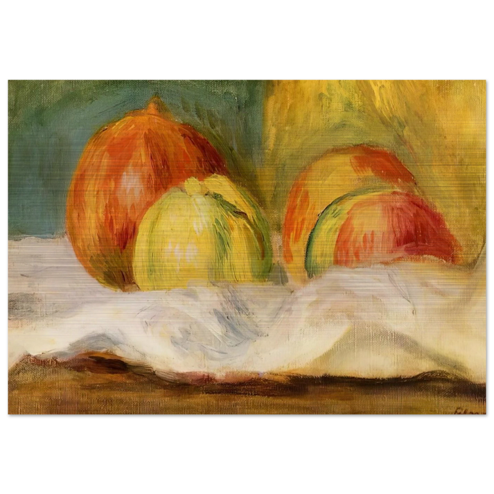 Still Life with Apples and Pomegranates - Pierre-Auguste Renoir Brushed Aluminum Print - 70x100 cm / 28x40 inches | Pierre-Auguste Renoir Aluminum Print | Pierre-Auguste Renoir Prints