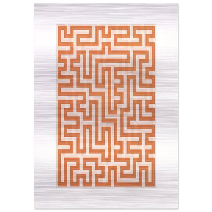 RED MEANDER II 1971 - Anni Albers Brushed Aluminum Print - 70x100 cm / 28x40 inches | Anni Albers Aluminum Print | Anni Albers Prints