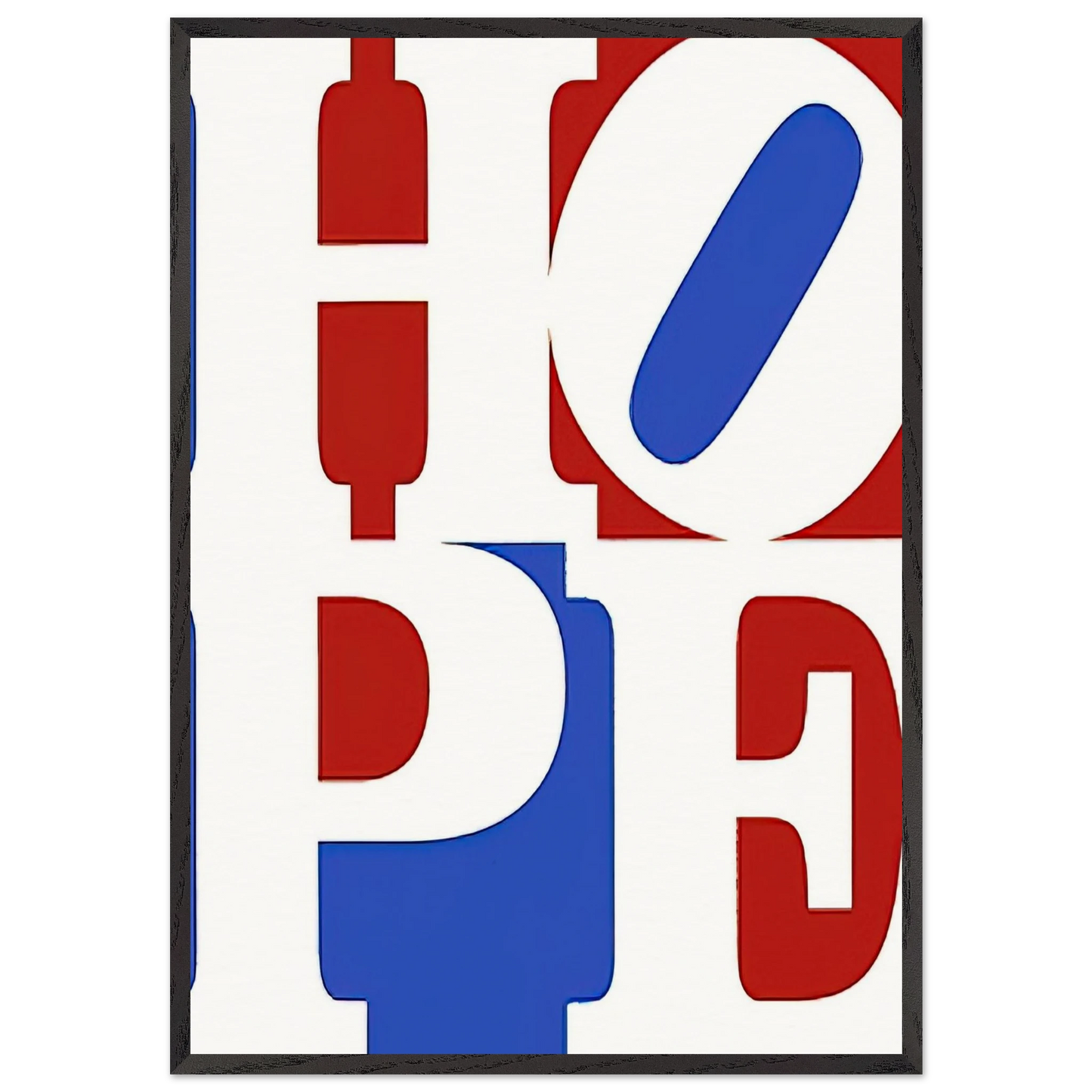 Hope - Robert Indiana 70x100 cm / 28x40 inches Framed Art Print – Black Wooden Frame