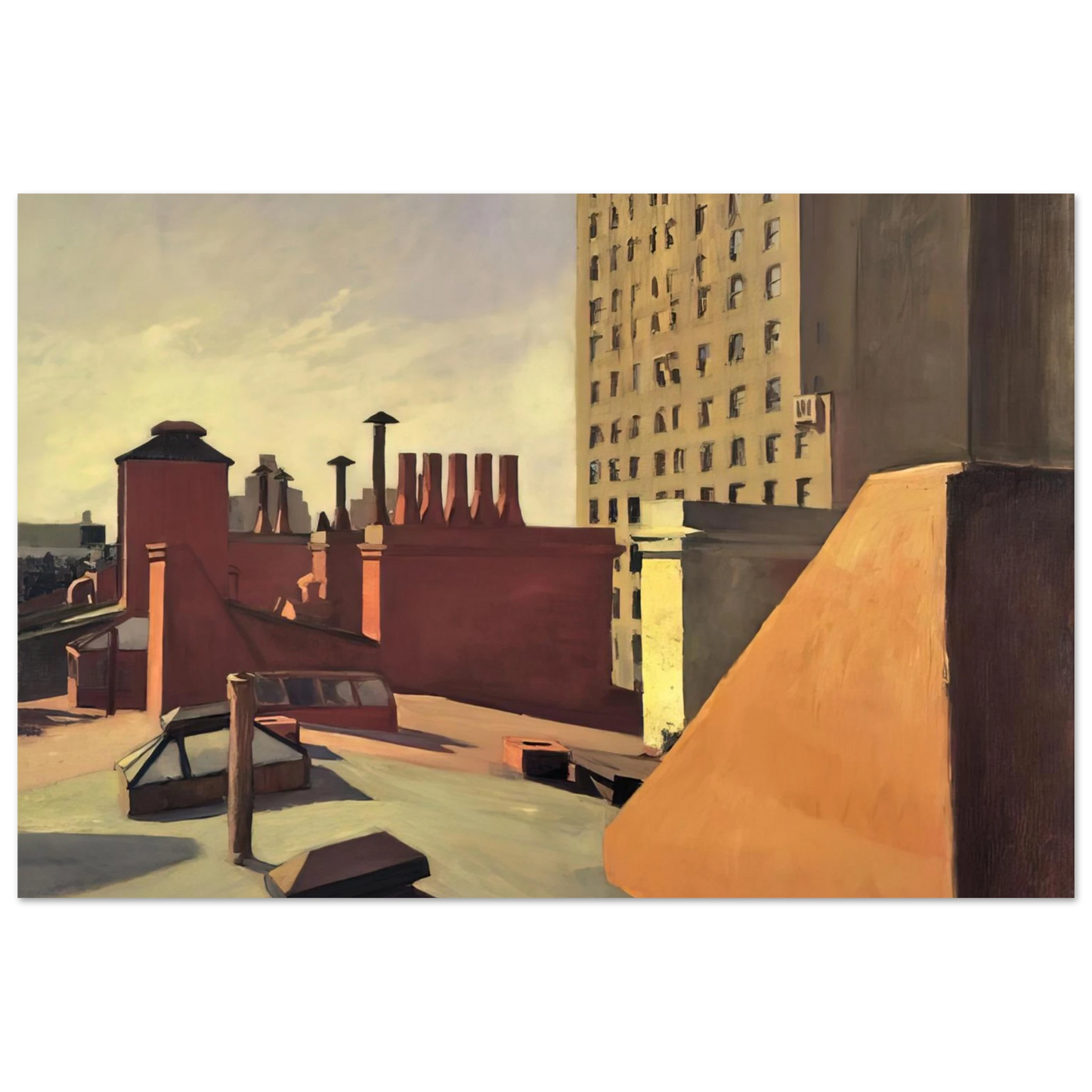 Edward Hopper - City Roofs Fine Art Poster - 75x100 cm / 30x40 inches