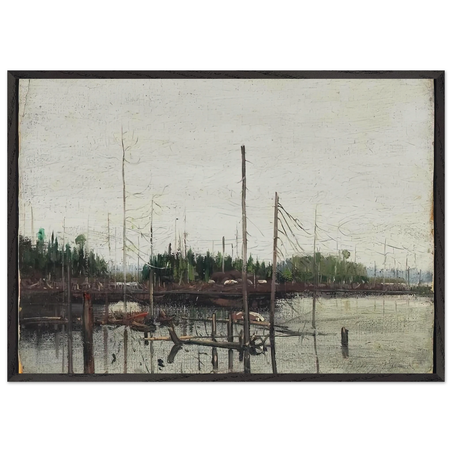 DROWNED LAND 1912 - Tom Thomson 70x100 cm / 28x40 inches Framed Art Print – Black Wooden Frame