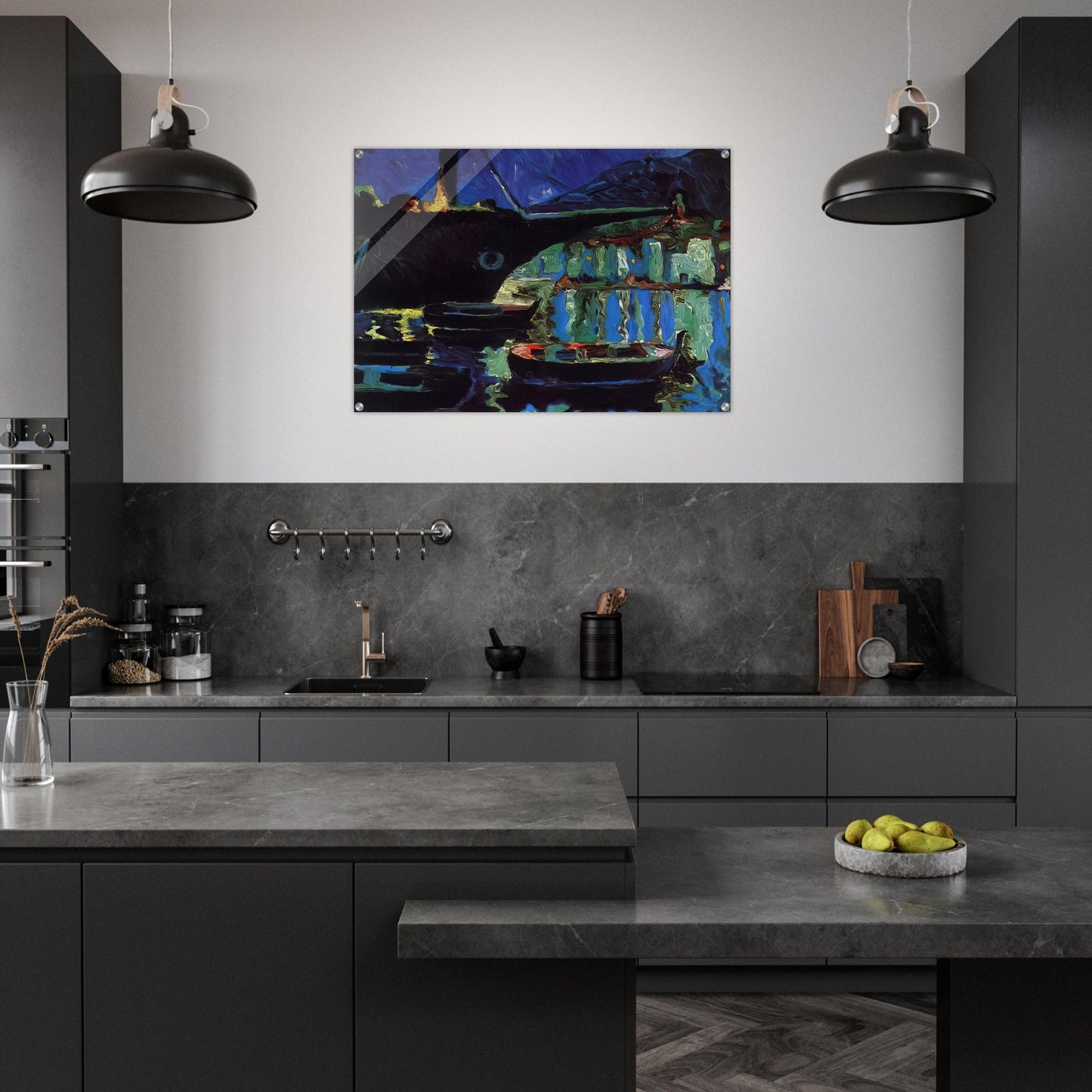 PORT OF CADAQUES NIGHT - Salvador Dali Acrylic Print - 70x100 cm / 28x40″ inches