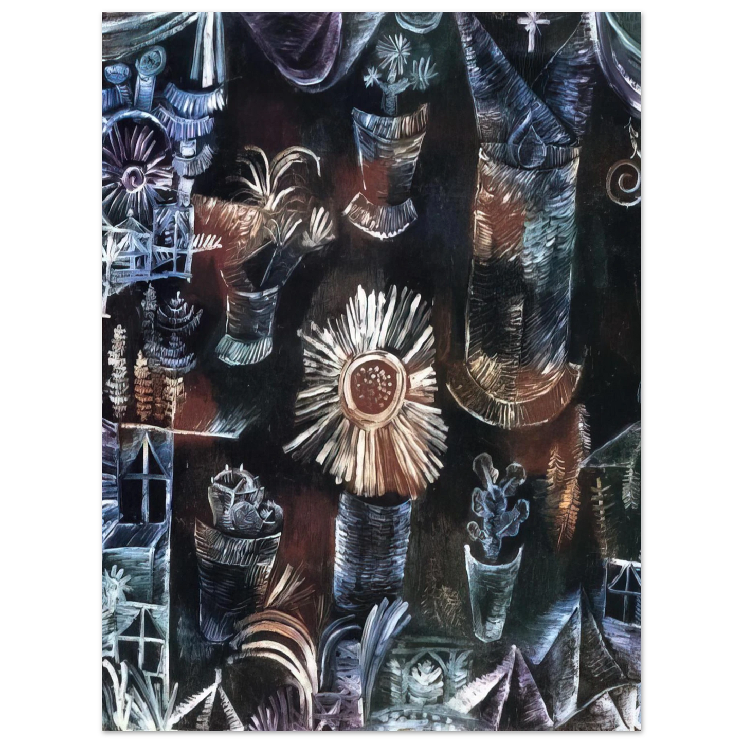 Paul Klee - STILL LIFE WITH THISTLE BLOOM 1919 Fine Art Poster - Default Title