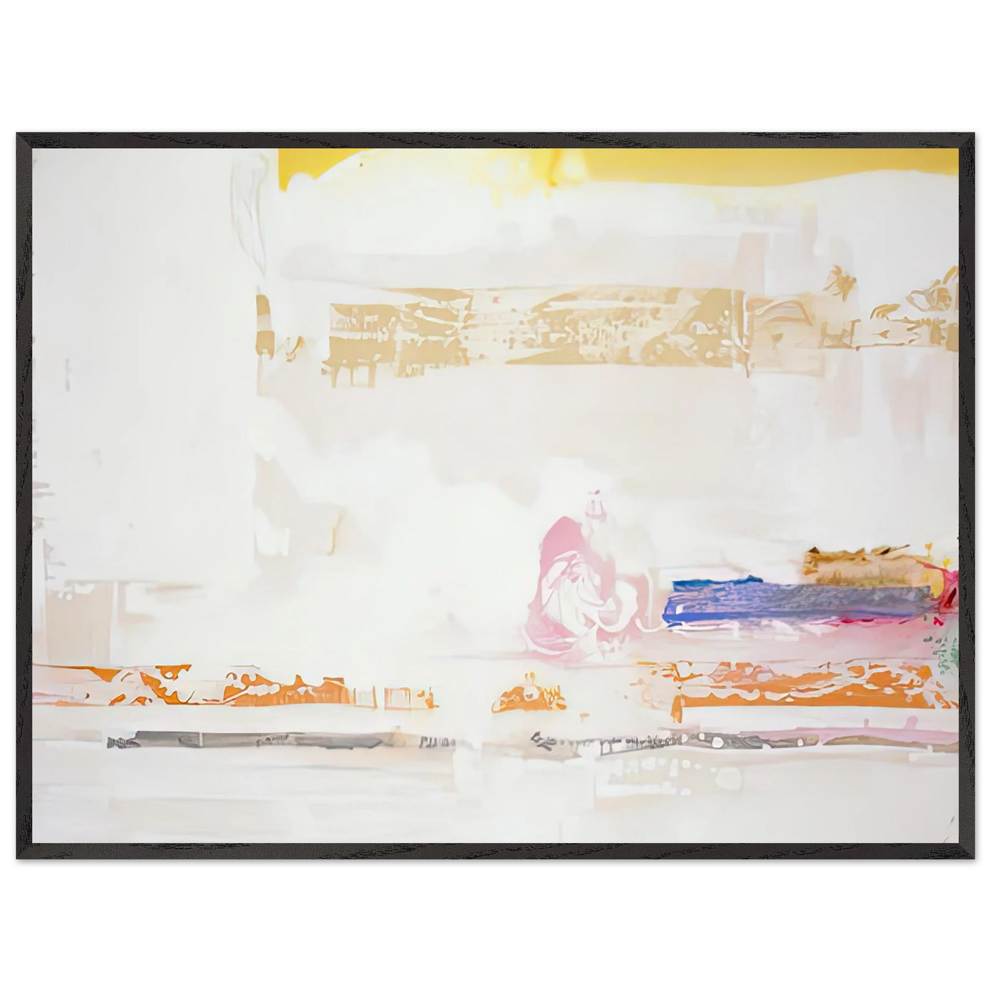 Helen Frankenthaler - Snow Basin, 1990- Wall Art - 60x80 cm / 24x32 inches - Premium Wooden Framed Poster With Fine Art Paper-canvas - Wood frame