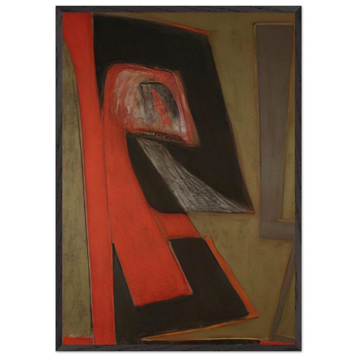 The Kiss - 2009 United States - Will Barnet Framed Art Print – Black Wooden Frame - Default Title - -Framed Art Print