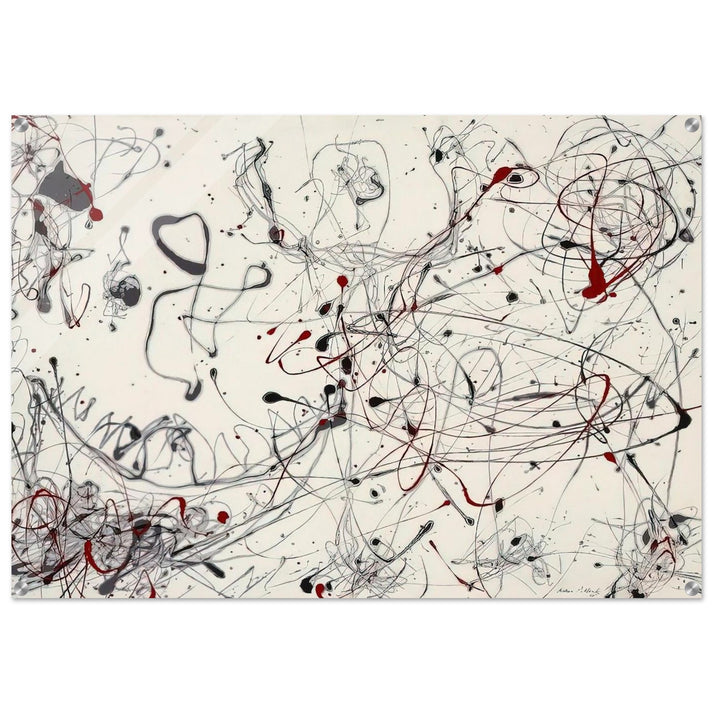 NUMBER 4 GRAY AND RED 1948 - Jackson Pollock Acrylic Print - 70x100 cm / 28x40″ inches | Jackson Pollock Wall Art | Jackson Pollock Prints
