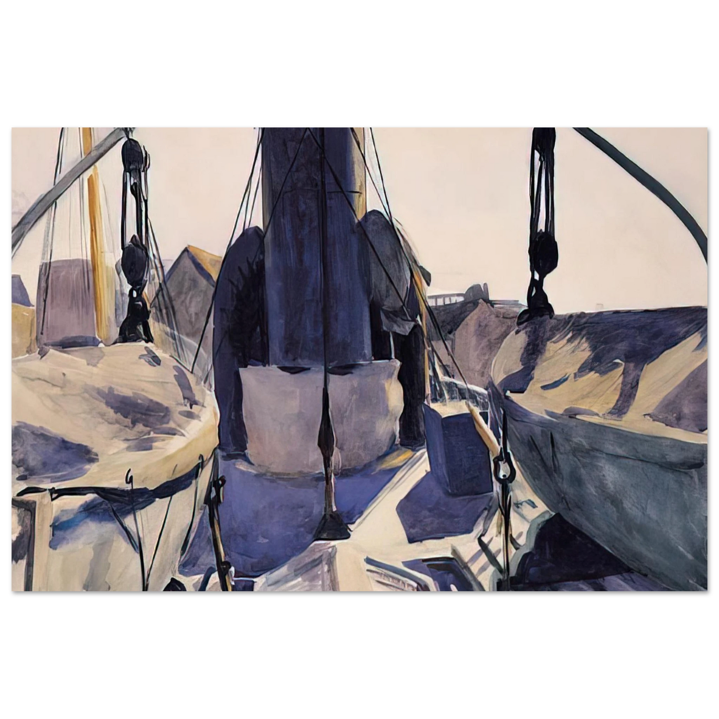 Edward Hopper - Funnel of Trawler Fine Art Poster - 40x60 cm / 16x24 inches