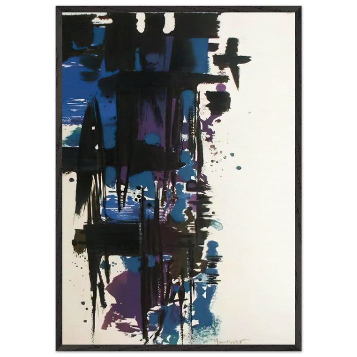 Illustration from Elegie pour Martin Luther King - 1978 - Alfred Manessier 70x100 cm / 28x40 inches Framed Art Print – Black Wooden Frame