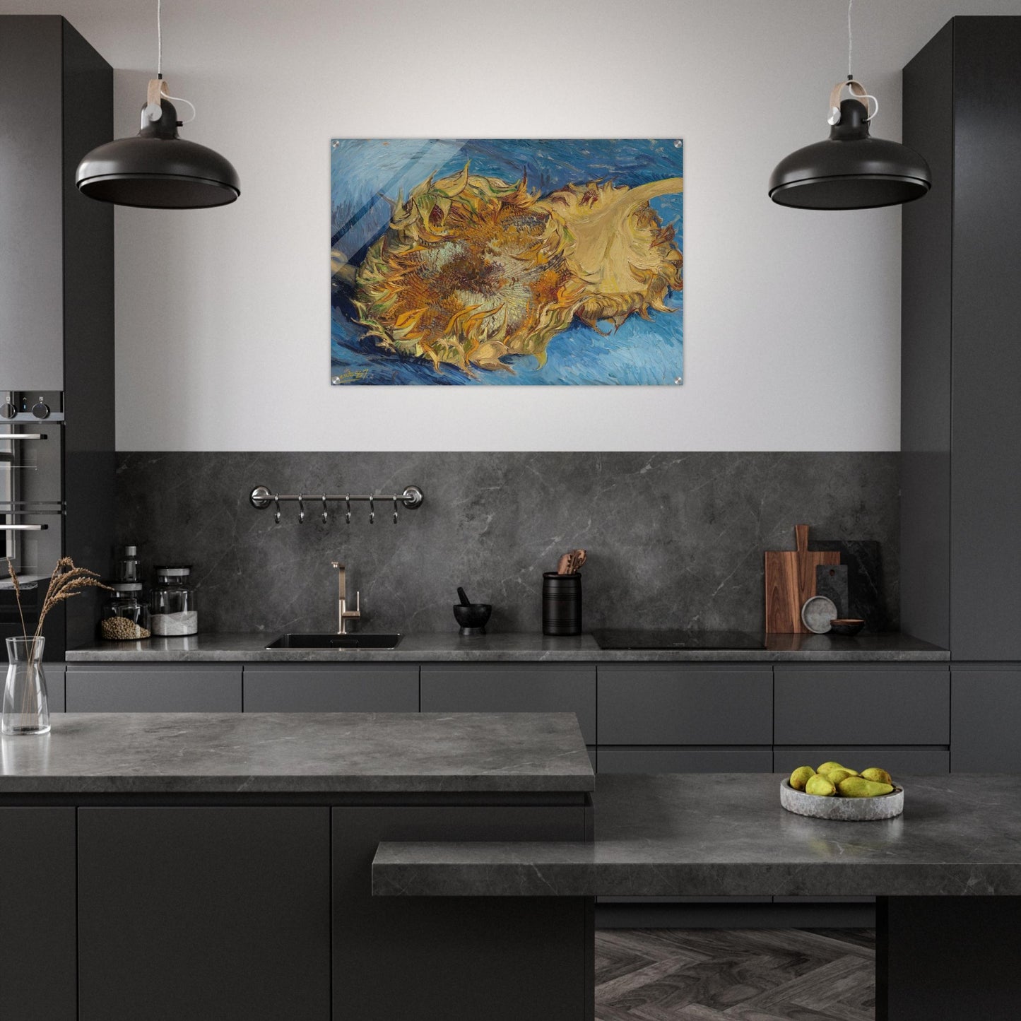 Still Life with Two Sunflowers - Vincent van Gogh Acrylic Print - 70x100 cm / 28x40″ inches