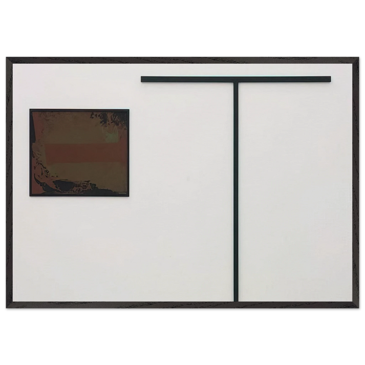 UNTITLED T FORMIGES OBJEKT MIT GOUACHE 1972 - Blinky Palermo 70x100 cm / 28x40 inches Framed Art Print – Black Wooden Frame