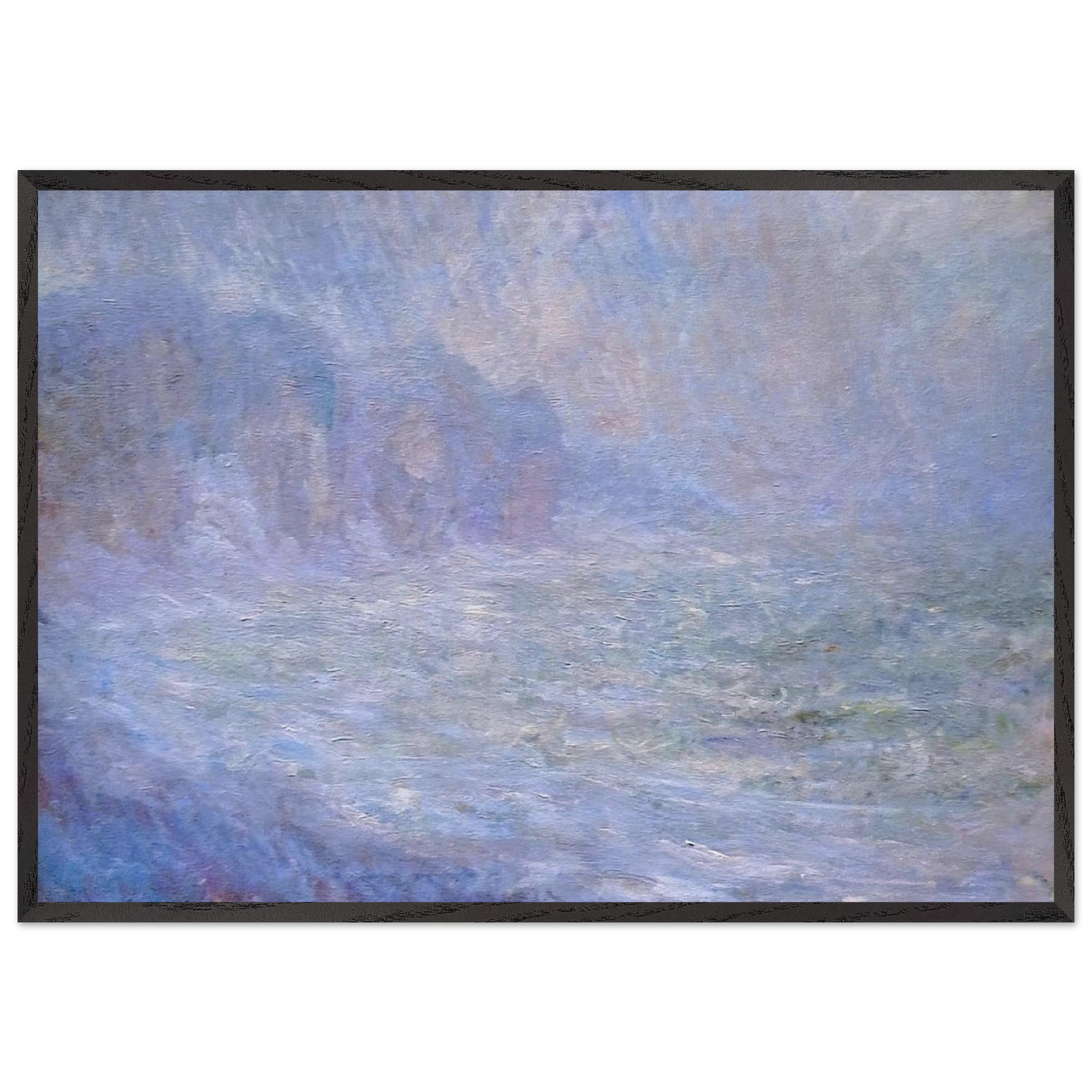Cliffs at Pourville Rain - claude monet Framed Art Print – Black Wooden Frame - Default Title - -Framed Art Print