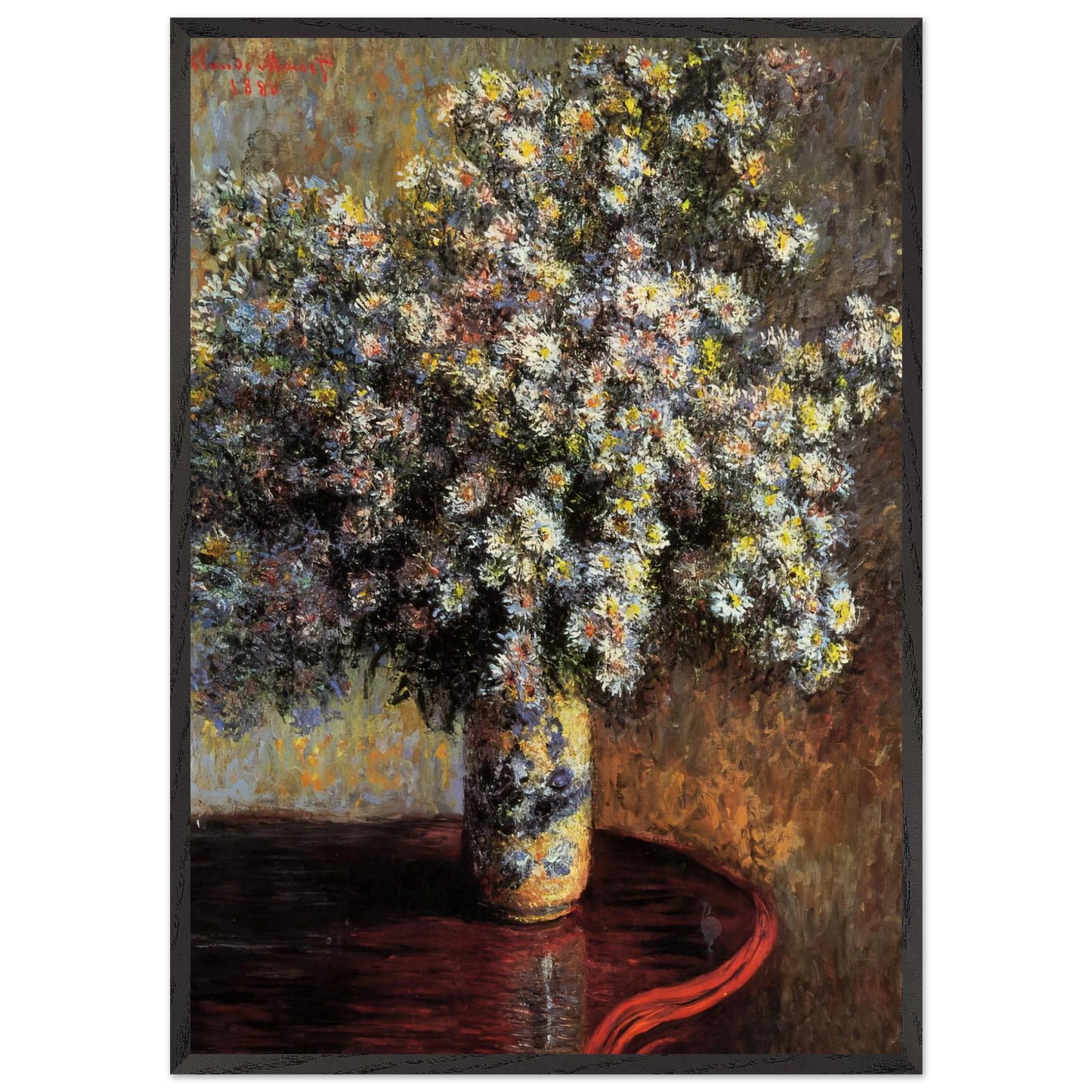 Asters - claude monet Framed Art Print – Black Wooden Frame - Default Title - -Framed Art Print