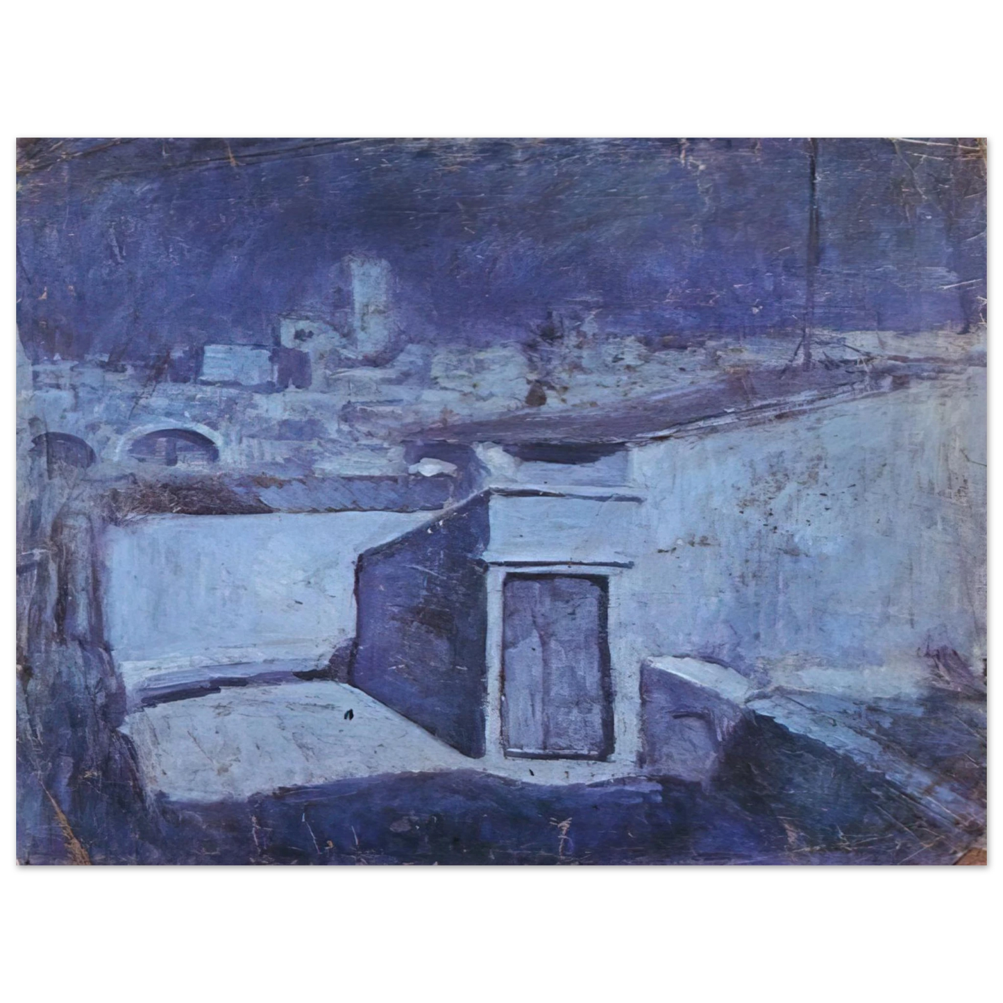 Pablo Picasso - The roofs of Barcelona in the moonlight Fine Art Poster - Default Title