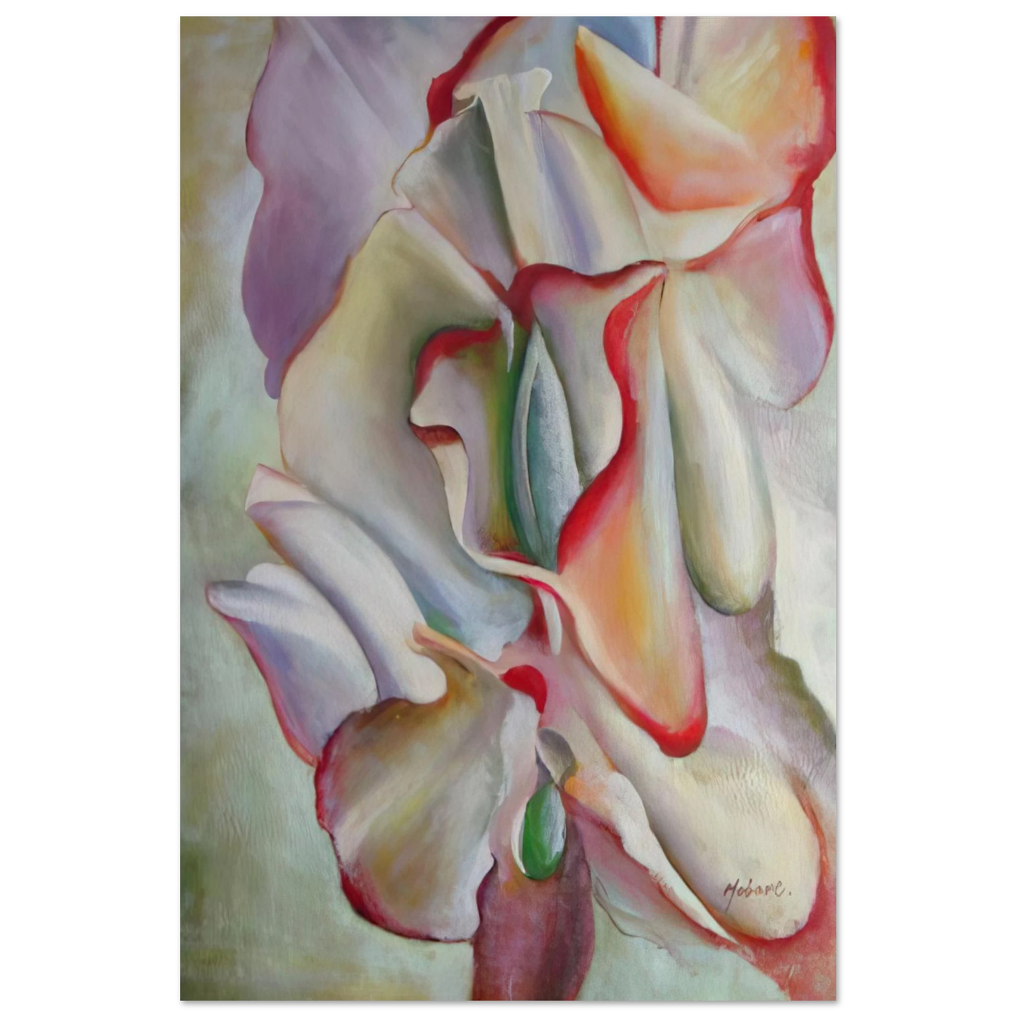 Georgia O'Keeffe - Pink Sweet Peas Fine Art Poster - 75x100 cm / 30x40 inches