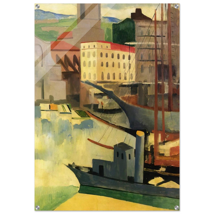 PORT AT SAINT TROPEZ 1918 - Moise Kisling Acrylic Print - 70x100 cm / 28x40″ inches | Moise Kisling Wall Art | Moise Kisling Prints