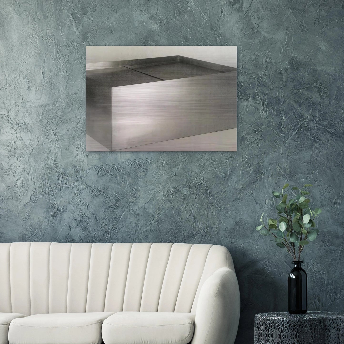 Untitled Double Coffee Table - 1971 - Donald Judd Brushed Aluminum Print - 70x100 cm / 28x40 inches | Donald Judd Aluminum Print | Donald Judd Prints