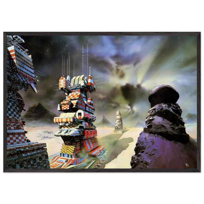 Chris Foss N15 - Chris Foss 70x100 cm / 28x40 inches Framed Art Print – Black Wooden Frame