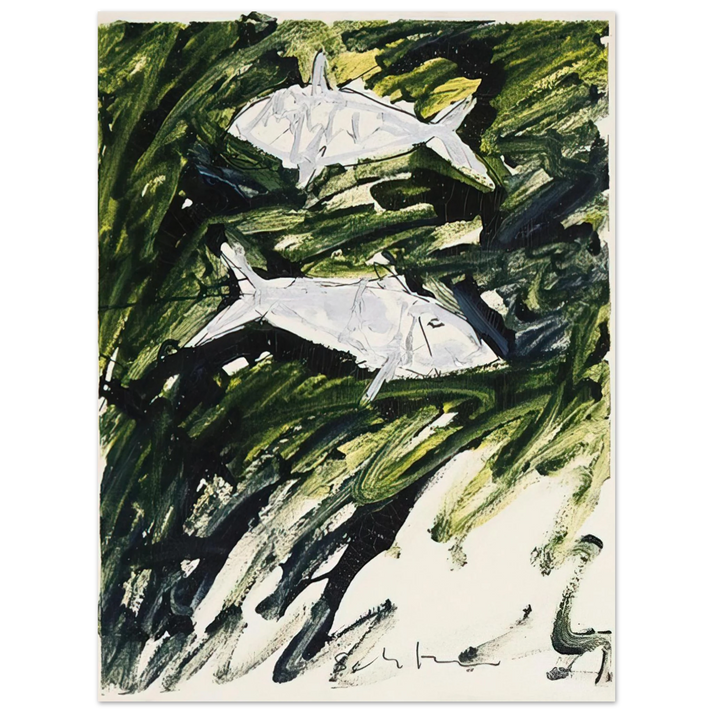 Mario Schifano - Pesci - 1982 75x100 cm / 30x40inches Fine Art Poster