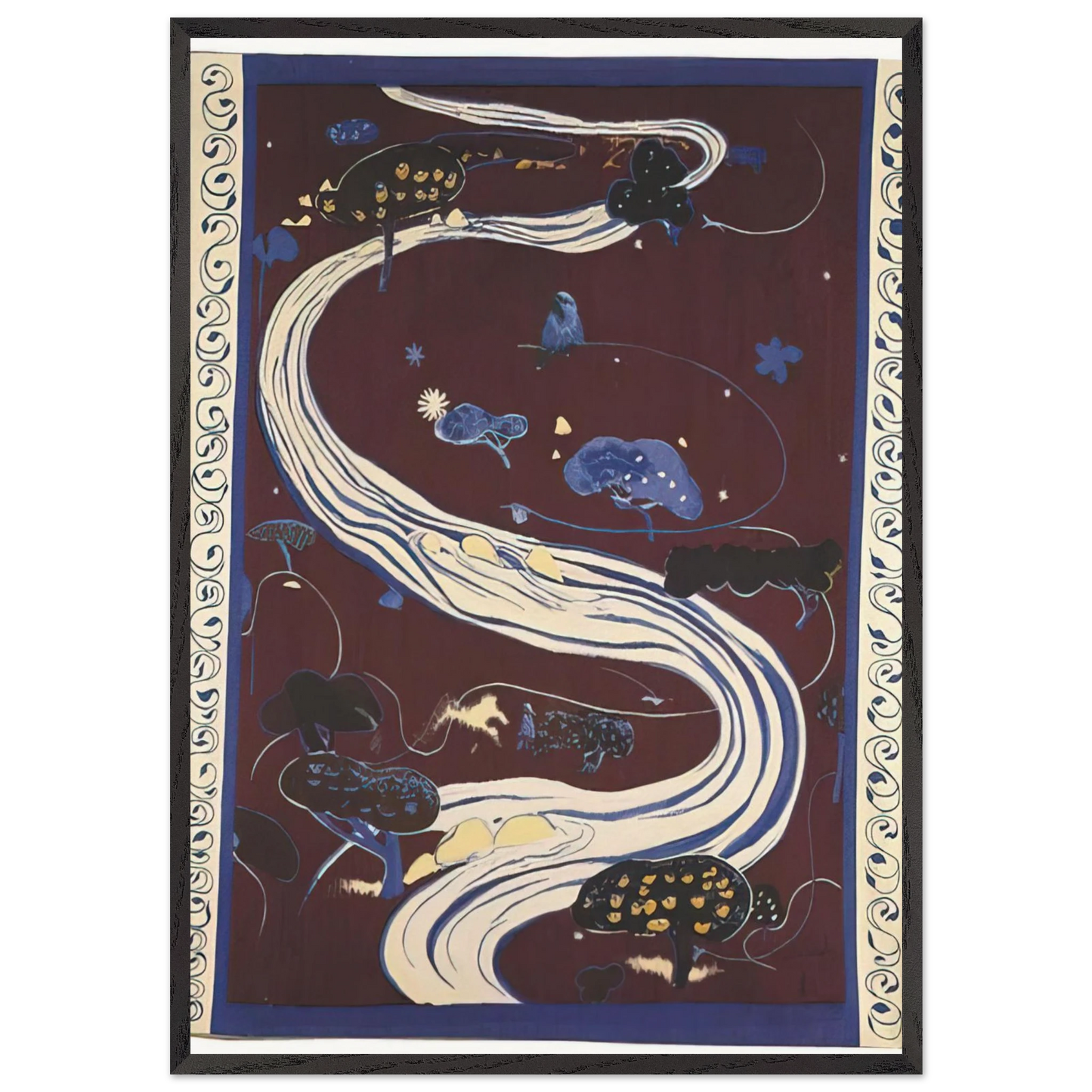 The River - figurative - Brett Whiteley Framed Art Print – Black Wooden Frame - Default Title - -Framed Art Print