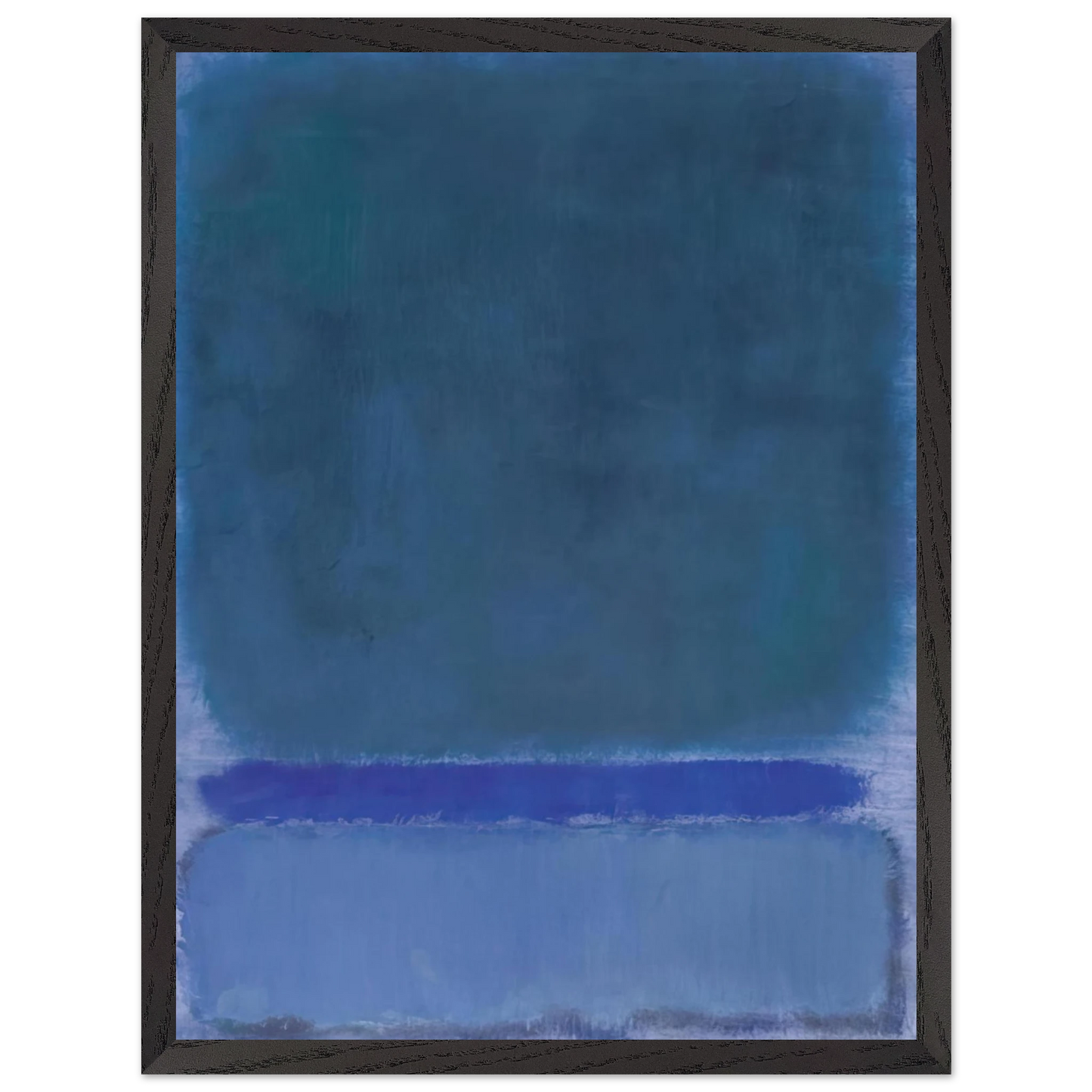 Mark Rothko - Untitled Green on Blue - 1968 Wall Art - 60x80 cm / 24x32 inches - Premium Wooden Framed Poster With Fine Art Paper - Wood frame