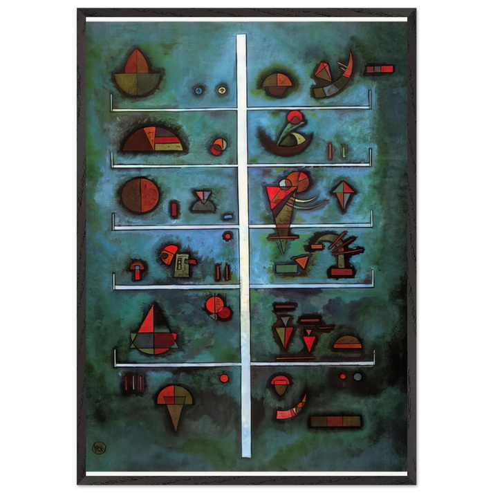 STOREYS 1929 - Wassily Kandinsky 70x100 cm / 28x40 inches Framed Art Print – Black Wooden Frame