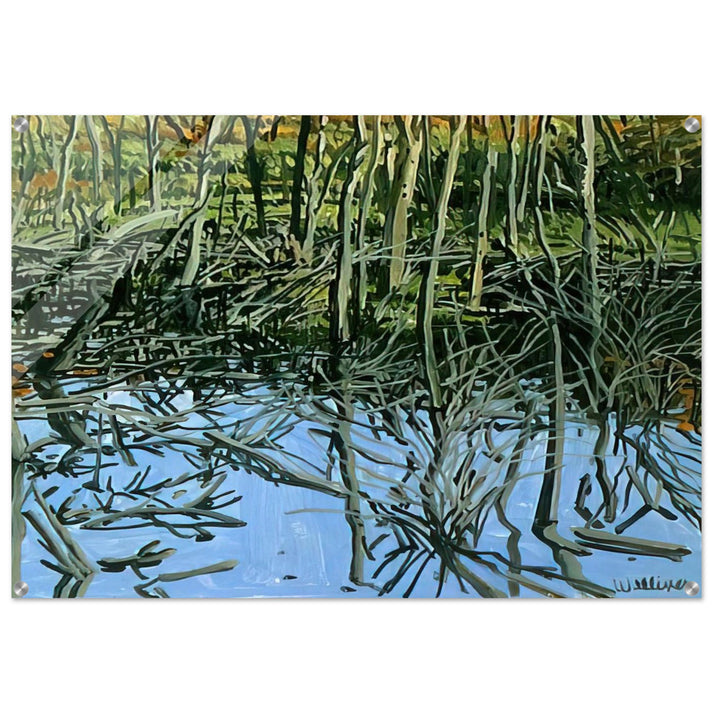 Study for Low Water - Knight's Flowage - 1980 - Neil Welliver Acrylic Print - 70x100 cm / 28x40″ inches