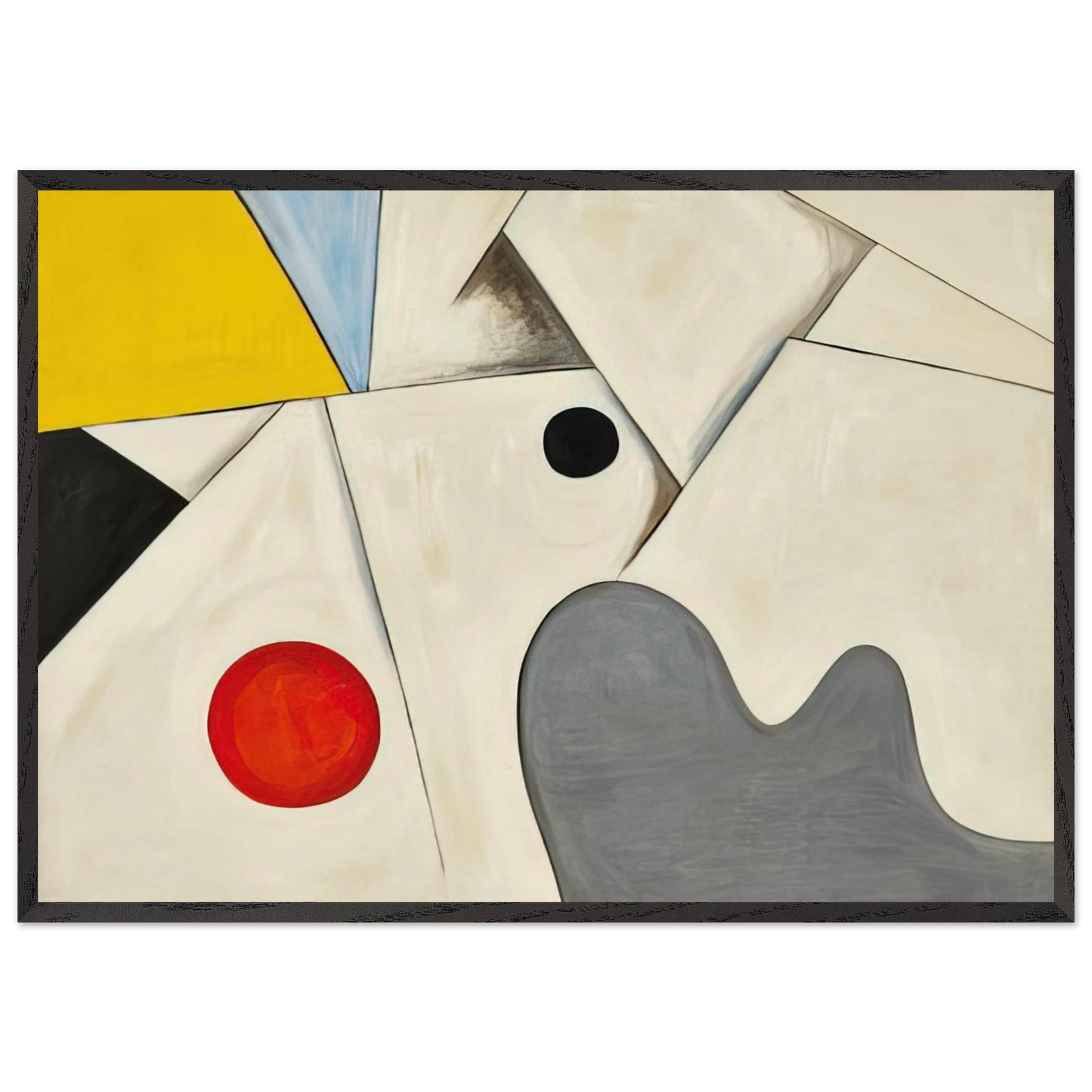 WHITE FIELDS 1955 - Alexander Calder Framed Art Print – Black Wooden Frame - Default Title - -Framed Art Print