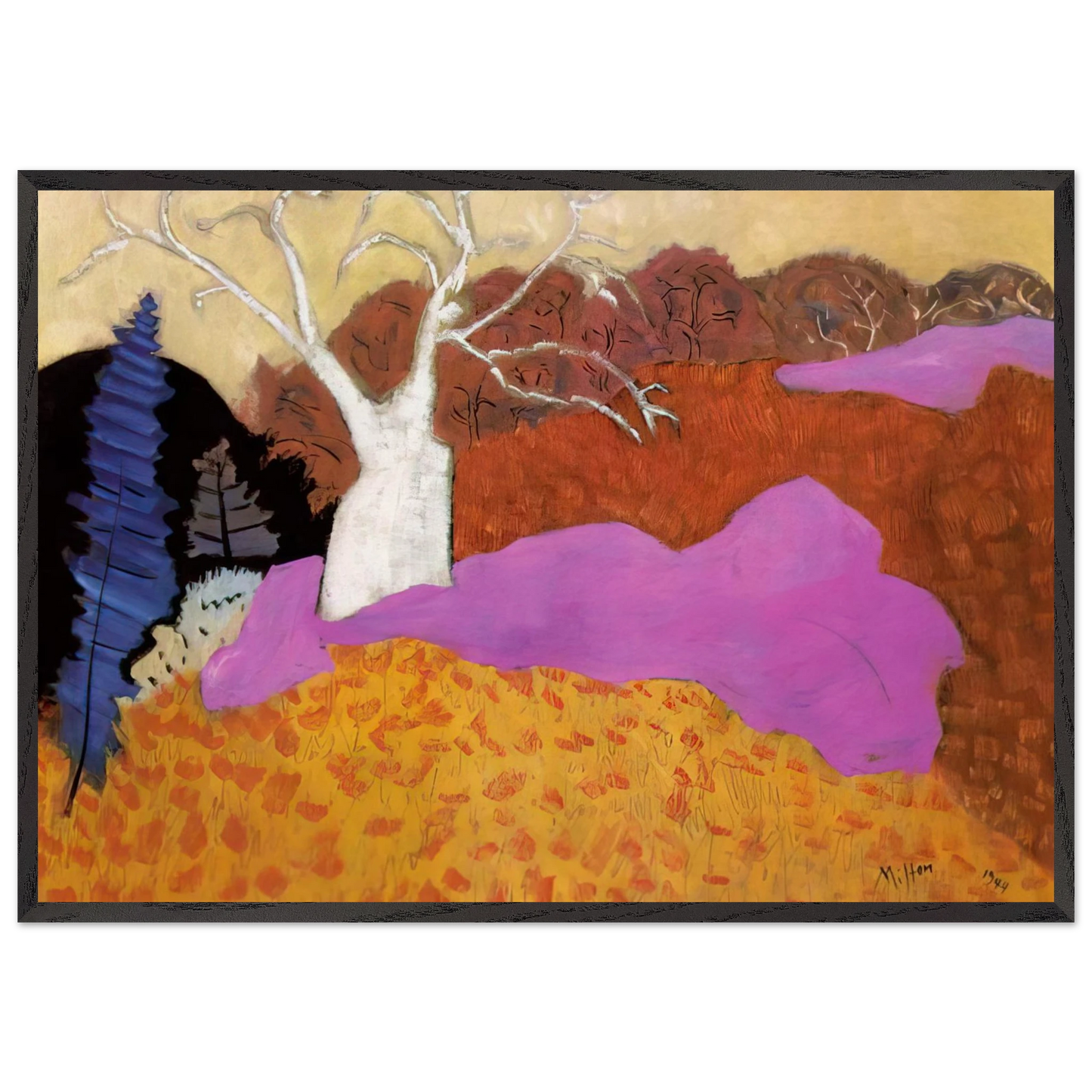 Autumn - 1944 - Milton Avery 70x100 cm / 28x40 inches Framed Art Print – Black Wooden Frame