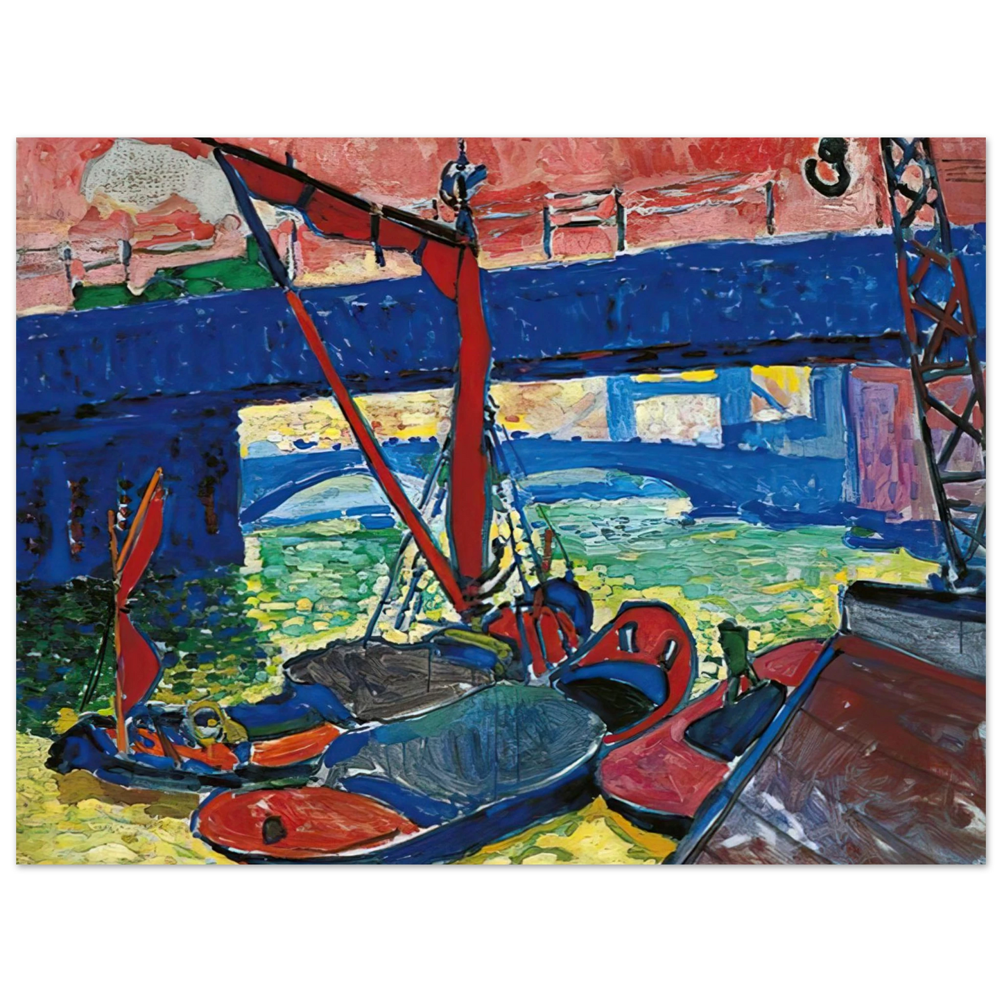 Andre Derain - BARGES ON THE THAMES 1906 Fine Art Poster - Default Title