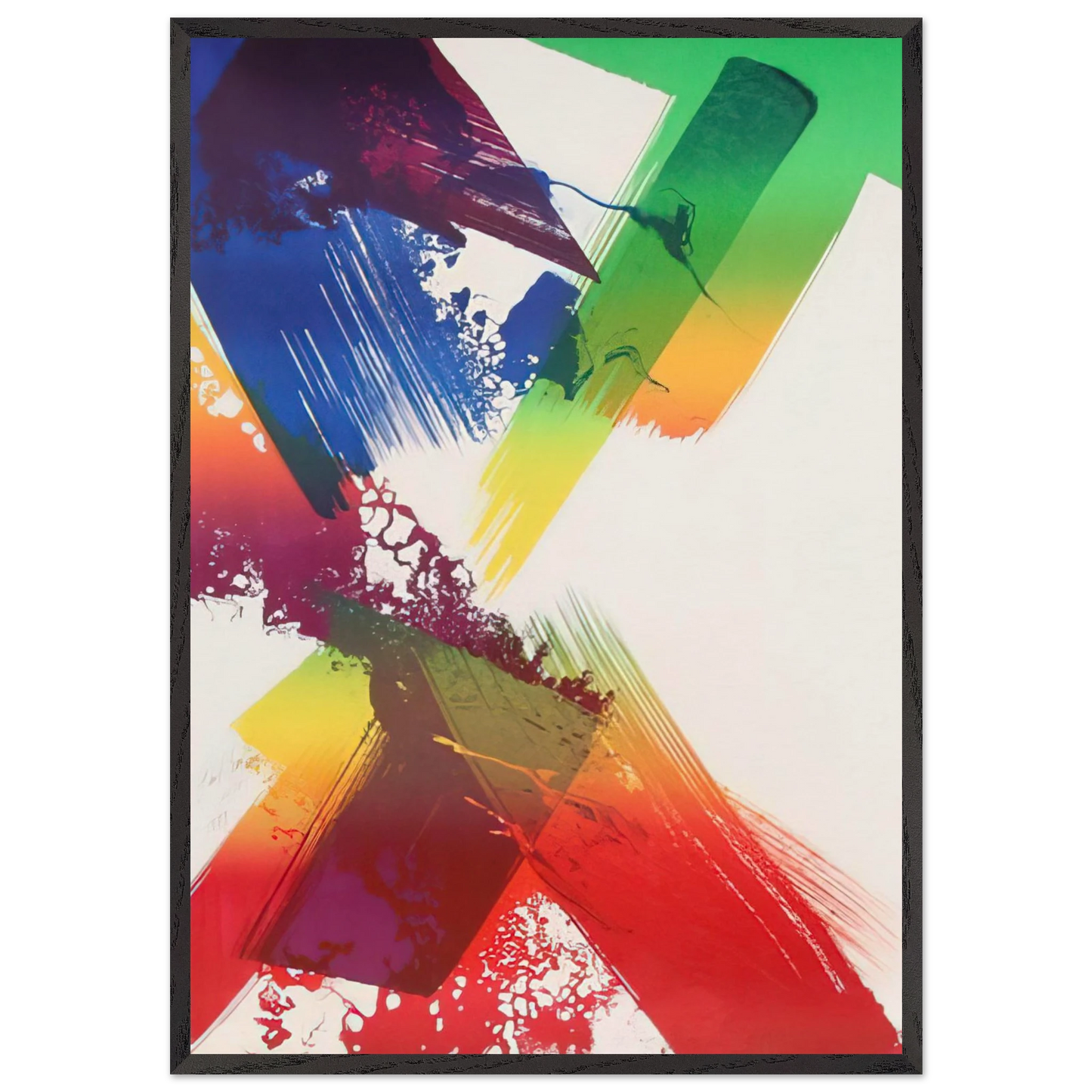 Untitled - 1983 N4 - Paul Jenkins 70x100 cm / 28x40 inches Framed Art Print – Black Wooden Frame