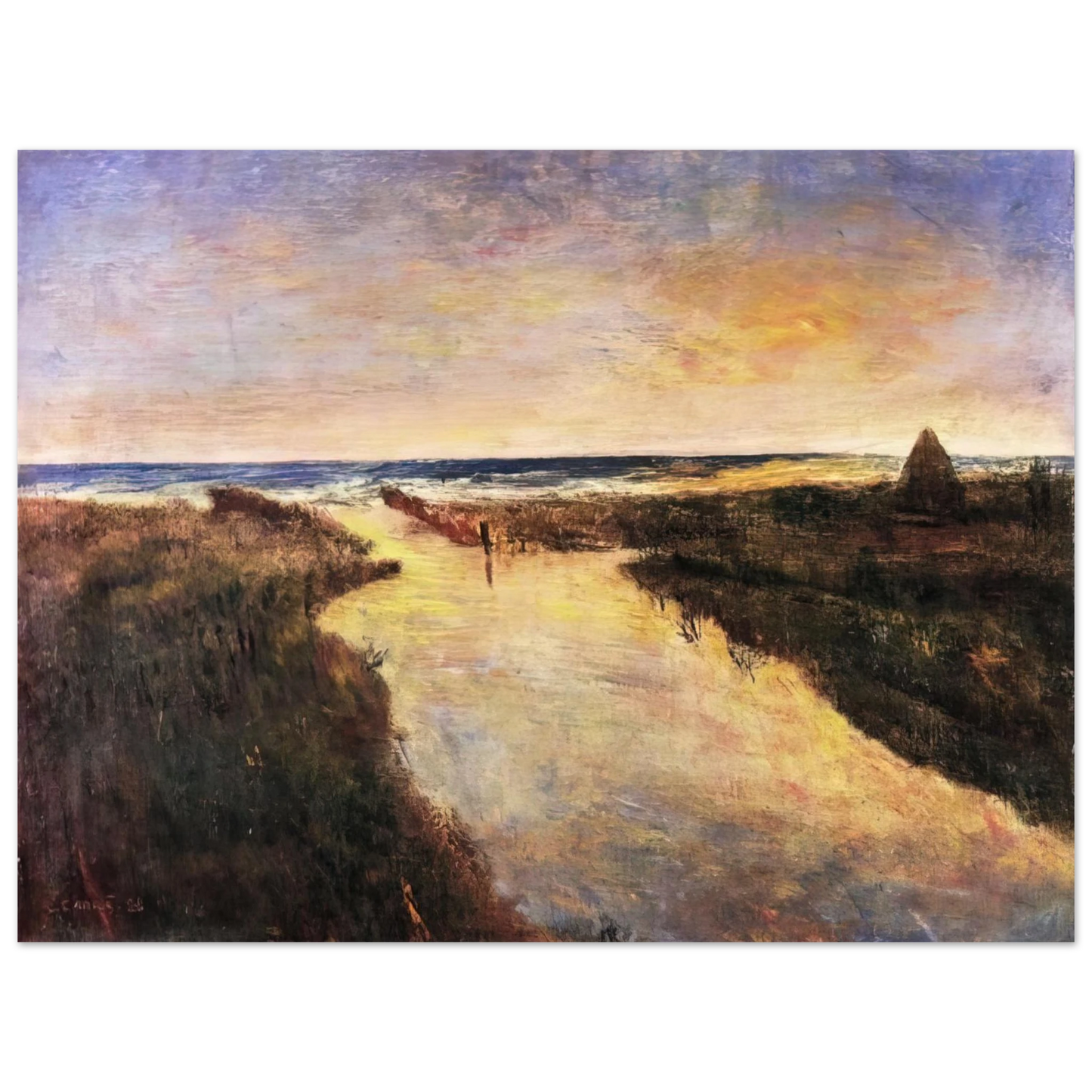 Carlo Carra - FOCE DEL CINQUALE 1928 75x100 cm / 30x40inches Fine Art Poster