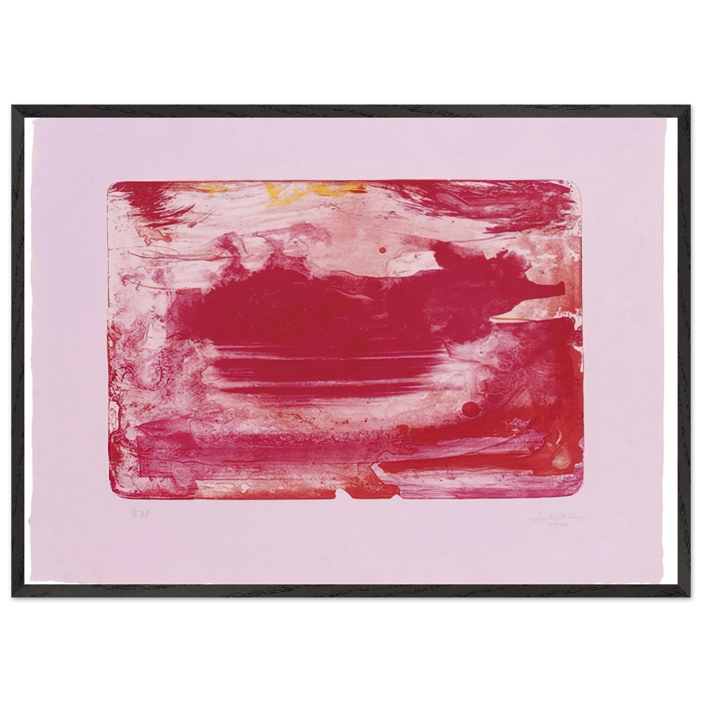 Helen Frankenthaler - The Red Sea - 1982 Wall art - 45x60 cm / 18x24 inches - Premium Wooden Framed Poster With Fine Art Paper - Wood frame